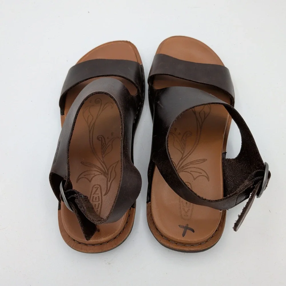KEEN Sofia 2 Strap Sandal 1020450 Womens Brown Leather Slingback Buckle Size 7.5